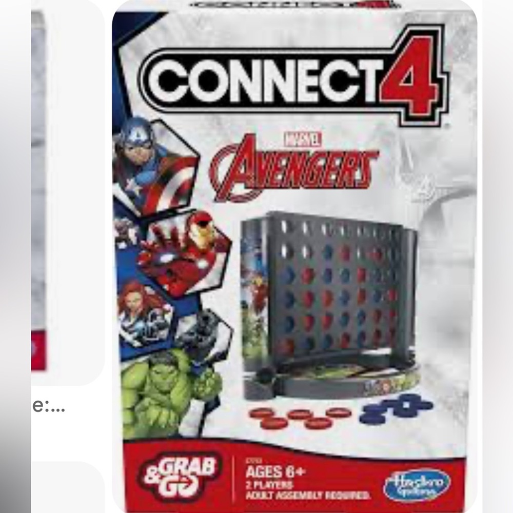 Hasbro Gaming Grab and Go Connect 4 Game, Marvel Avengers Edition